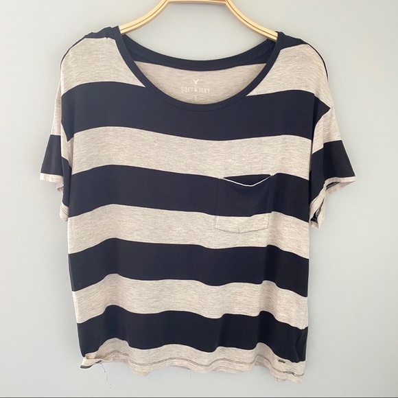 American Eagle Soft & Sexy Striped Tees - Size M